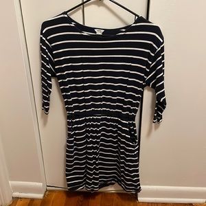 Girls Navy blue & white stretchy dress